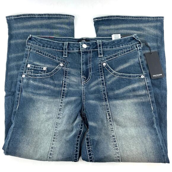 True Religion Women's Emerald Fade​ Bobbi Baggy Big T Jeans Size 32 - Picture 6 of 13